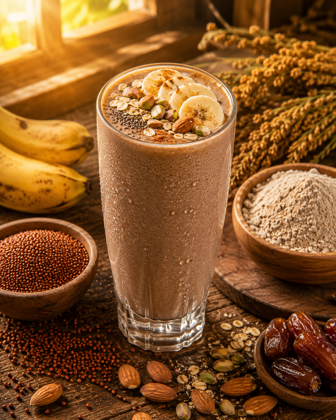 Smoothies with ragi flour