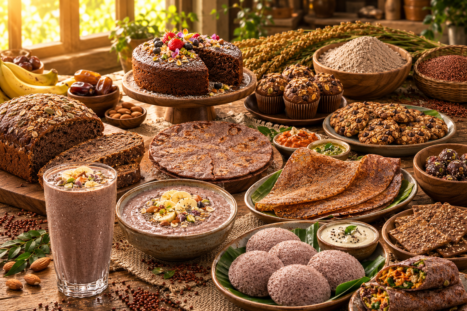 Traditional and modern recipes with ragi flour