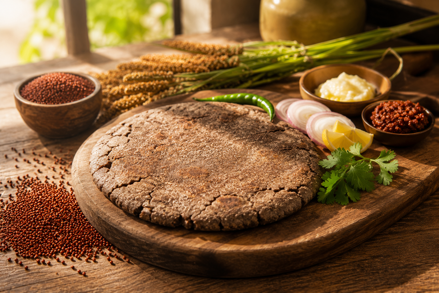 Roti and bhakri made with ragi flour